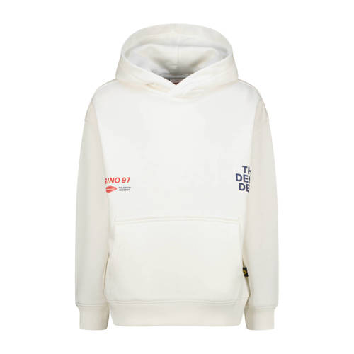 Vingino hoodie met backprint wit Sweater Jongens Katoen Capuchon Backprint - maat 128 afbeelding