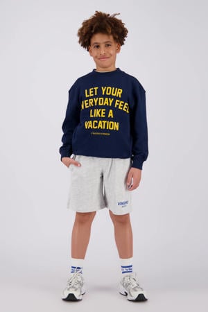 relaxed sweatshort grijs melange