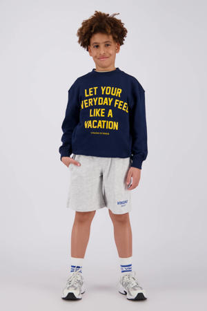 relaxed sweatshort grijs melange