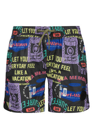 zwemshort donkergrijs/multicolor