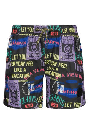 zwemshort donkergrijs/multicolor
