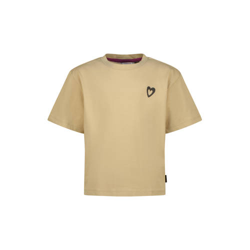 Vingino T-shirt met backprint zand Beige Meisjes Katoen Ronde hals Backprint - maat 140 afbeelding