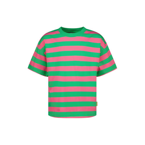 Vingino gestreepte T-shirt groen Meisjes Katoen Ronde hals Streep - maat 176 afbeelding