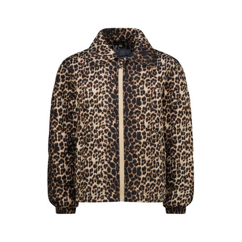 Vingino zomerjas met panterprint bruin Meisjes Polyester Klassieke kraag - maat 152 afbeelding