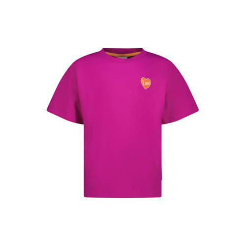 Vingino T-shirt met backprint fuchsia Roze Meisjes Katoen Ronde hals Backprint - maat 152 afbeelding
