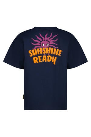 T-shirt met backprint donkerblauw