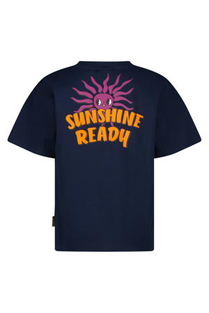 T-shirt met backprint donkerblauw