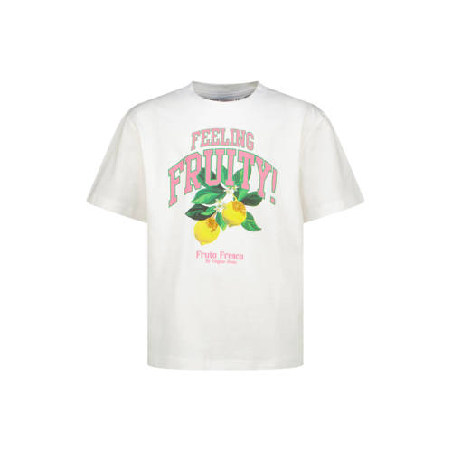 Vingino T-shirt wit Meisjes Katoen Ronde hals Printopdruk - maat 164 afbeelding
