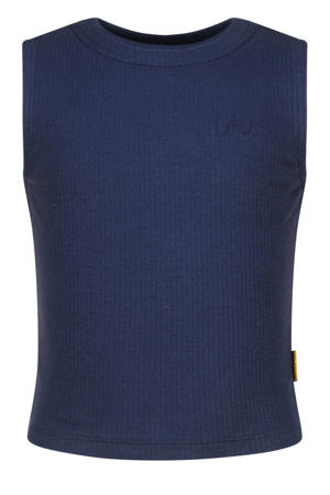 mouwloze top donkerblauw