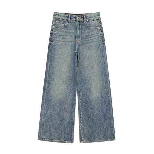 Vingino wide leg jeans medium blue denim Blauw Effen - maat 134 afbeelding
