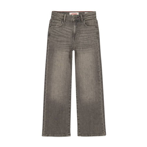Vingino flared jeans grey denim Grijs Effen - maat 170 afbeelding