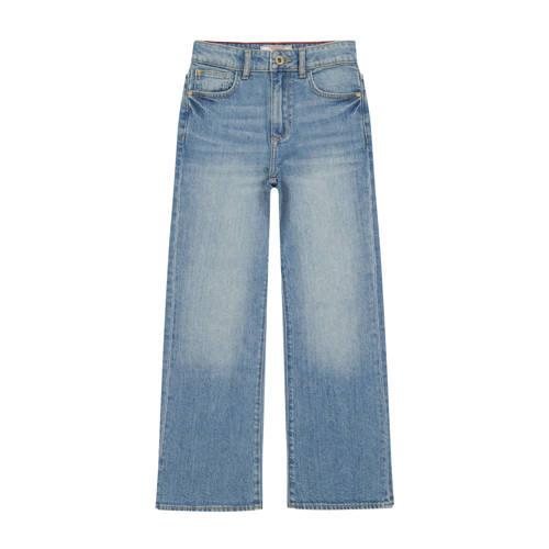Vingino flared jeans medium blue denim Blauw Effen - maat 140 afbeelding