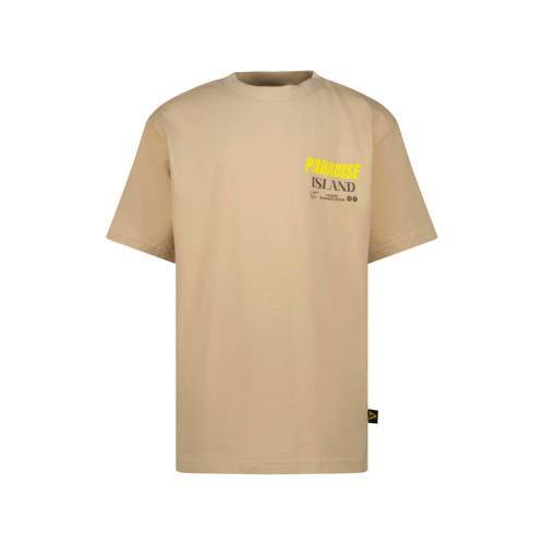 Vingino T-shirt met backprint zand Beige Jongens Katoen Ronde hals Backprint - maat 140 afbeelding