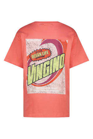 T-shirt met backprint oranje