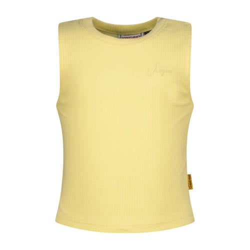 Vingino singlet geel Meisjes Stretchkatoen Ronde hals Effen - maat 128 afbeelding