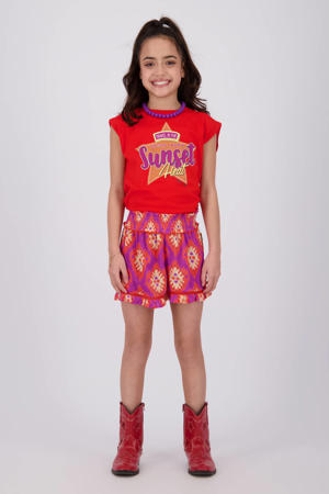 relaxed casual short fuchsia