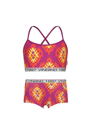 bh top + short roze/rood/geel