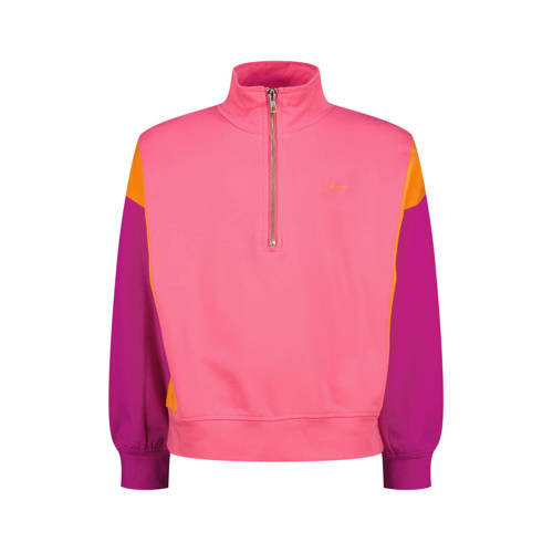 Vingino sweater roze Meisjes Stretchkatoen Opstaande kraag Meerkleurig - maat 128 afbeelding