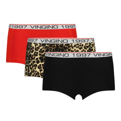 Vingino short - set van 3 rood/zwart/bruin Slip Meisjes Stretchkatoen Meerkleurig - maat 170/176 afbeelding