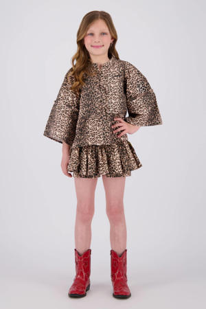 skort met panterprint bruin