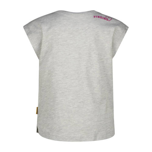 Vingino T-shirt grijs Meisjes Katoen Ronde hals Printopdruk - maat 128 afbeelding