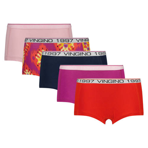 Vingino short - set van 5 roze/rood/zwart Slip Meisjes Stretchkatoen Meerkleurig - maat 170/176 afbeelding