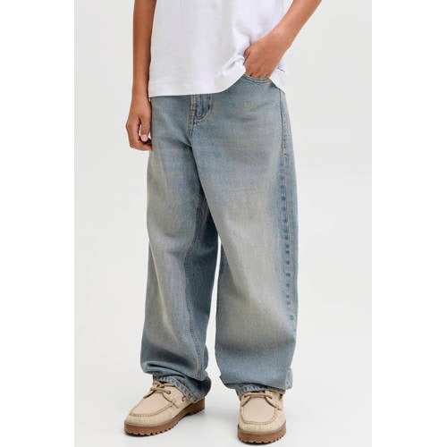 JACK & JONES JUNIOR straight leg jeans medium blue denim Blauw Effen - maat 128 afbeelding