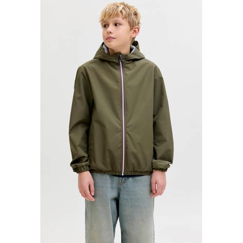 JACK & JONES JUNIOR zomerjas groen Jongens Polyester Capuchon Effen - maat 164 afbeelding