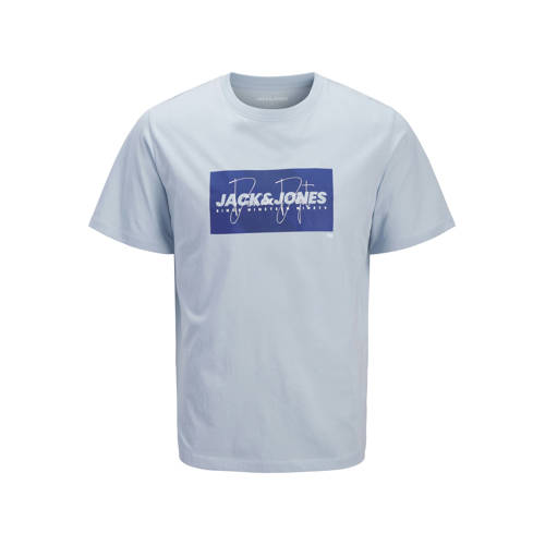 JACK & JONES JUNIOR T-shirt lichtblauw Jongens Katoen Ronde hals Logo - maat 152 afbeelding