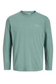 thumbnail: Mintgroene jongens JACK & JONES JUNIOR longsleeve van katoen met effen, lange mouwen en ronde hals