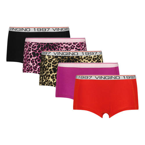 Vingino short - set van 5 roze/rood/zwart Slip Meisjes Katoen Meerkleurig - maat 158/164 afbeelding