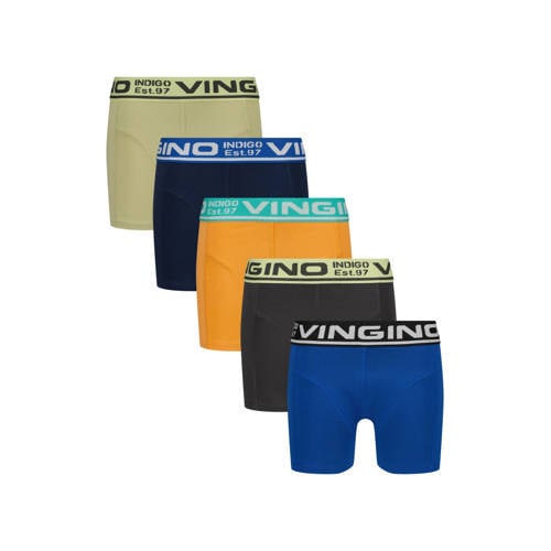 Vingino boxershort - set van 5 oranje/multicolor Jongens Stretchkatoen - maat 170/176 afbeelding