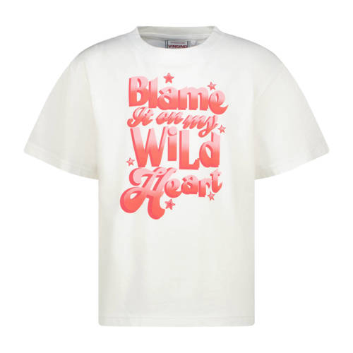 Vingino T-shirt wit Meisjes Katoen Ronde hals Printopdruk - maat 140 afbeelding