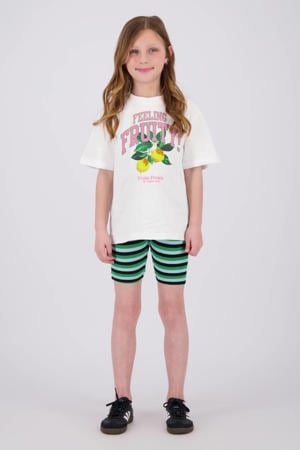 relaxed gestreepte bikershort groen