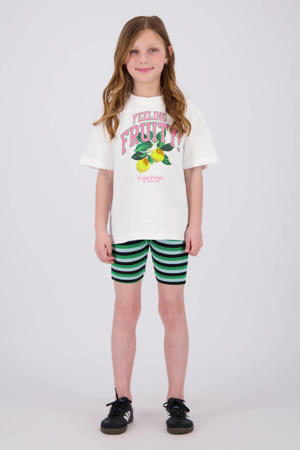 relaxed gestreepte bikershort groen