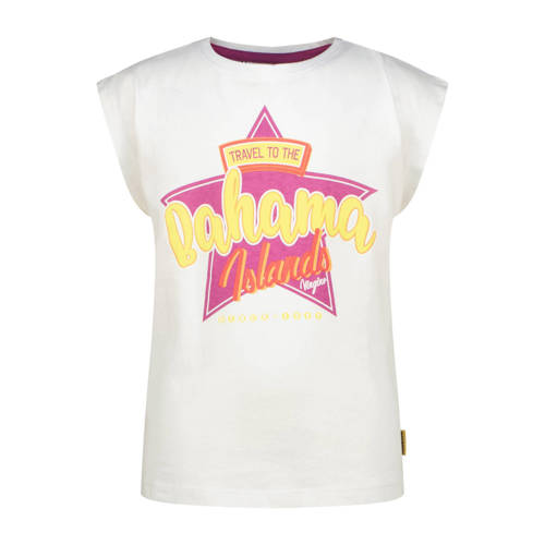 Vingino T-shirt wit Meisjes Katoen Ronde hals Printopdruk - maat 140 afbeelding