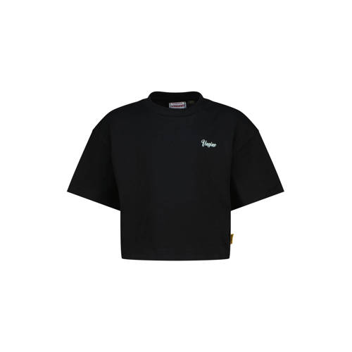 Vingino T-shirt met backprint zwart Meisjes Katoen Ronde hals Backprint - maat 176 afbeelding