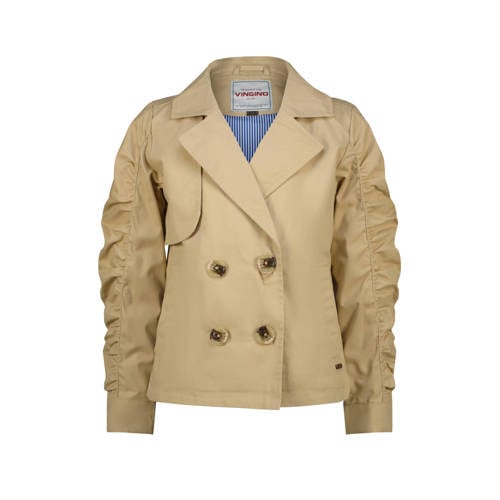 Vingino trenchcoat beige Jas Meisjes Katoen Reverskraag Effen