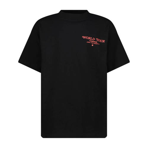 Vingino T-shirt met backprint zwart Jongens Katoen Ronde hals Backprint - maat 140 afbeelding