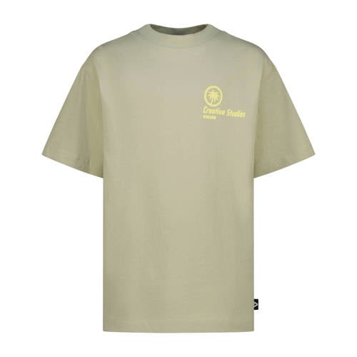 Vingino T-shirt met backprint groen Jongens Katoen Ronde hals Backprint - maat 128 afbeelding