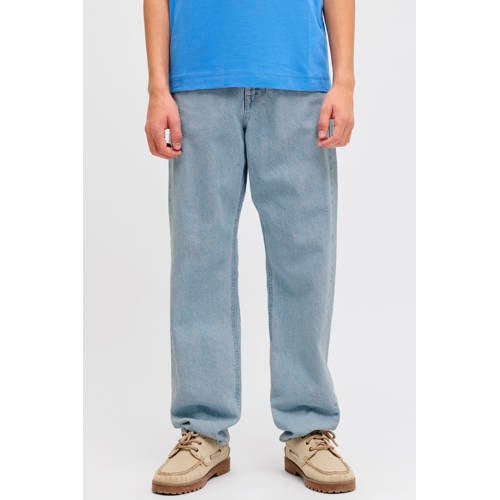JACK & JONES JUNIOR high waist loose fit jeans baggy jeans medium blue denim Blauw - maat 128 afbeelding