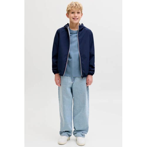 JACK & JONES JUNIOR T-shirt blauw Jongens Katoen Ronde hals Tekst - maat 152 afbeelding