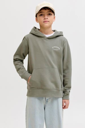hoodie met backprint grjsgroen