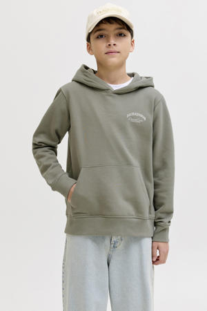 hoodie met backprint grjsgroen