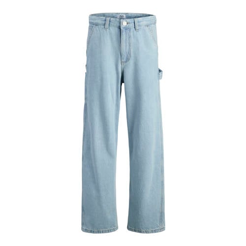 JACK & JONES JUNIOR high waist baggy jeans light blue denim Blauw Jongens Katoen - maat 152 afbeelding