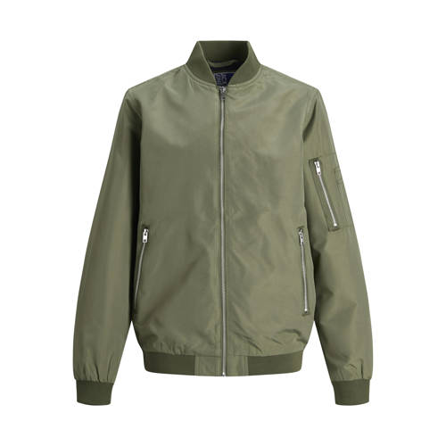 JACK & JONES JUNIOR bomberjack olijfgroen Jas Jongens Polyester Choker - maat 164 afbeelding