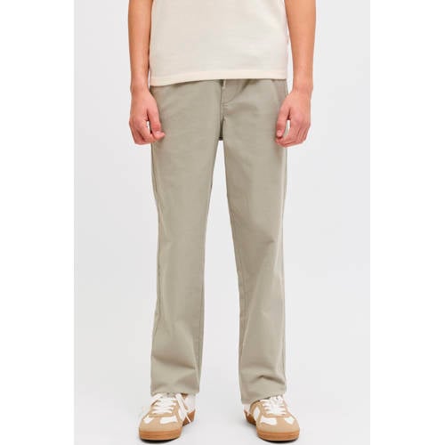 JACK & JONES JUNIOR relaxed sweatpants grijsgroen Broek Jongens Katoen - maat 128 afbeelding