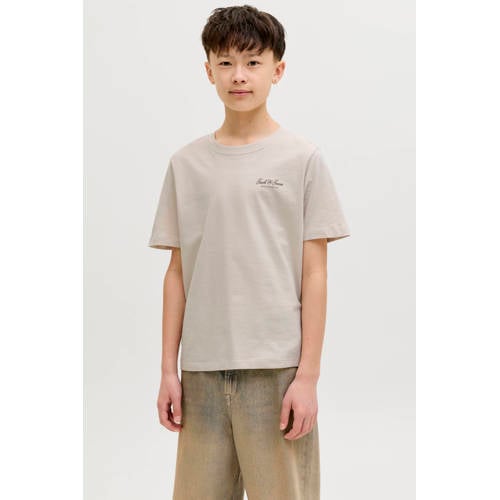 JACK & JONES JUNIOR T-shirt beige Jongens Katoen Ronde hals Effen