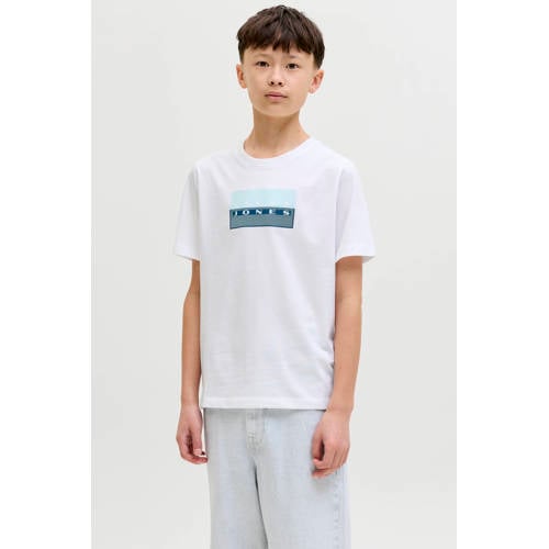 JACK & JONES JUNIOR T-shirt wit Jongens Katoen Ronde hals Printopdruk - maat 164 afbeelding