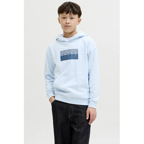 JACK & JONES JUNIOR hoodie lichtblauw Sweater Logo